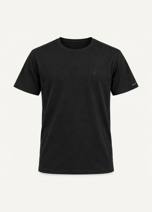 Black KIMI T-shirt, women's line; chest embroidery about 50 mm, original proportions