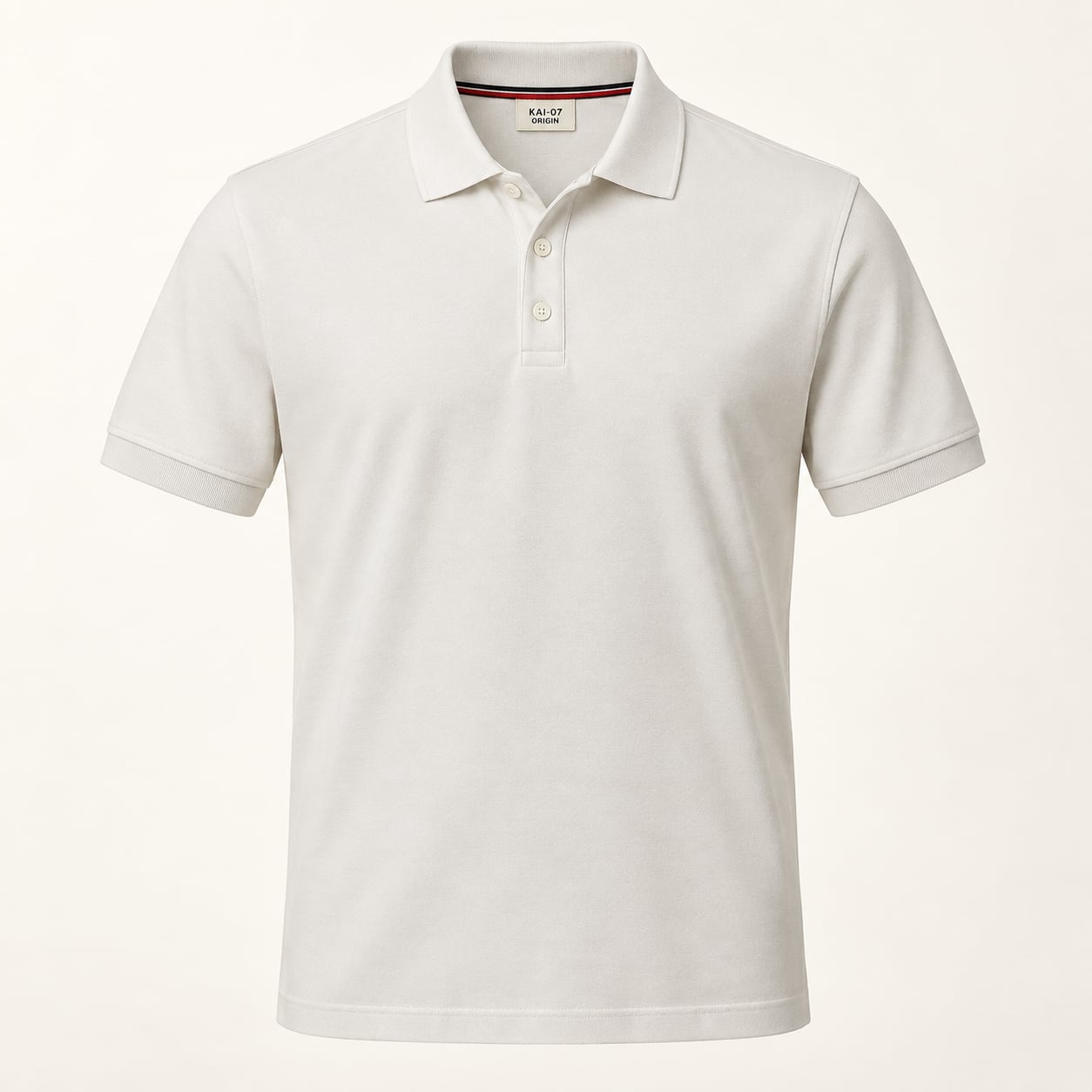 White ORIGIN polo, women's line; chest embroidery about 30 mm, original proportions