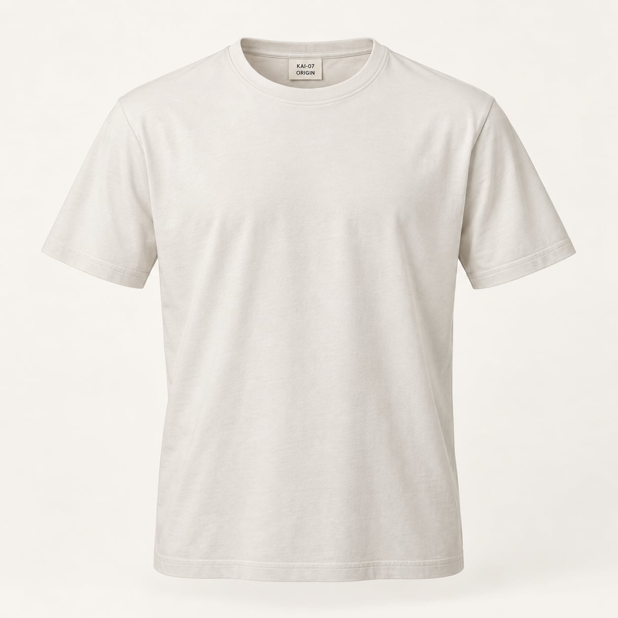 White ORIGIN T-shirt, women's line; chest embroidery about 50 mm, original proportions