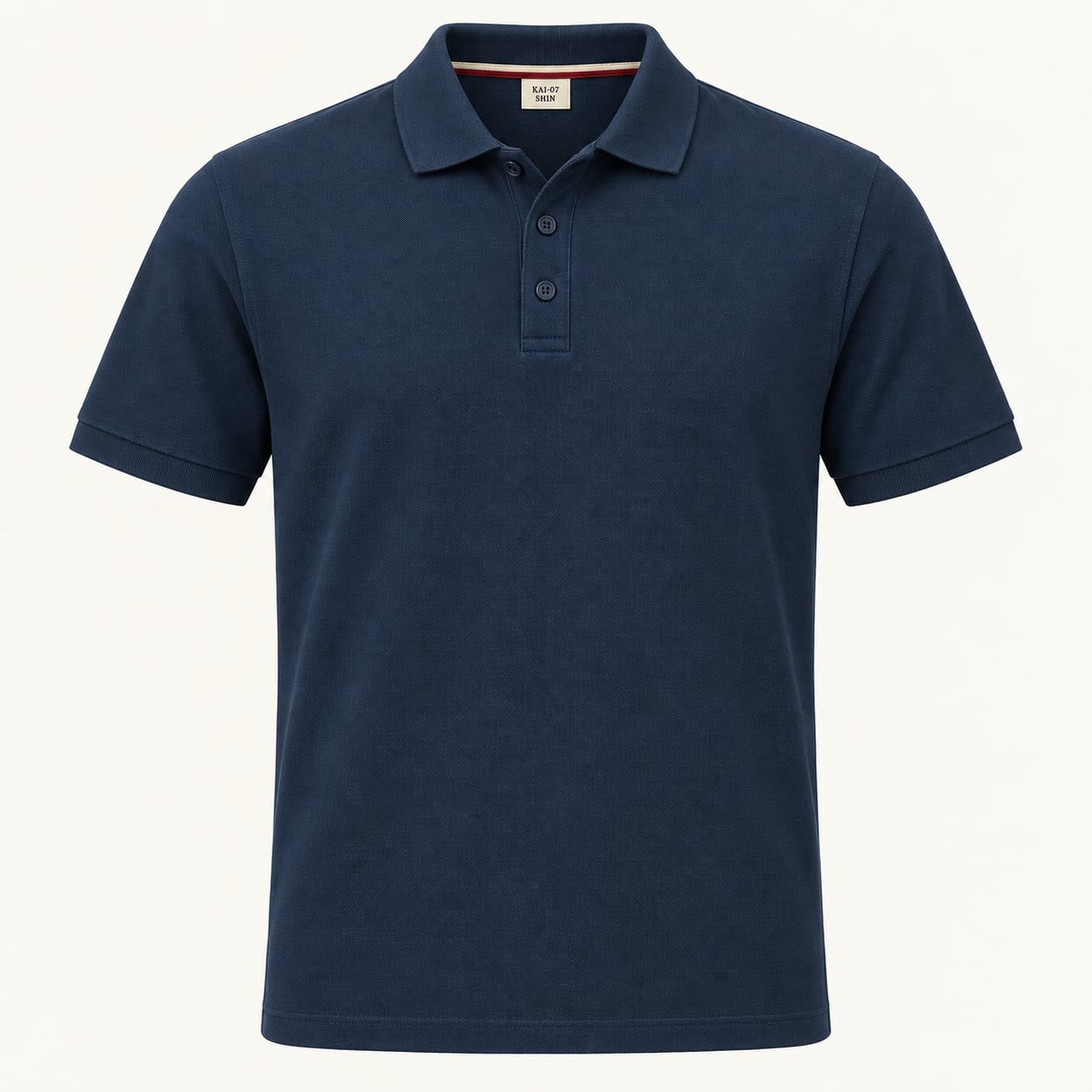 Navy SHIN polo, women's line; chest embroidery about 30 mm, original proportions