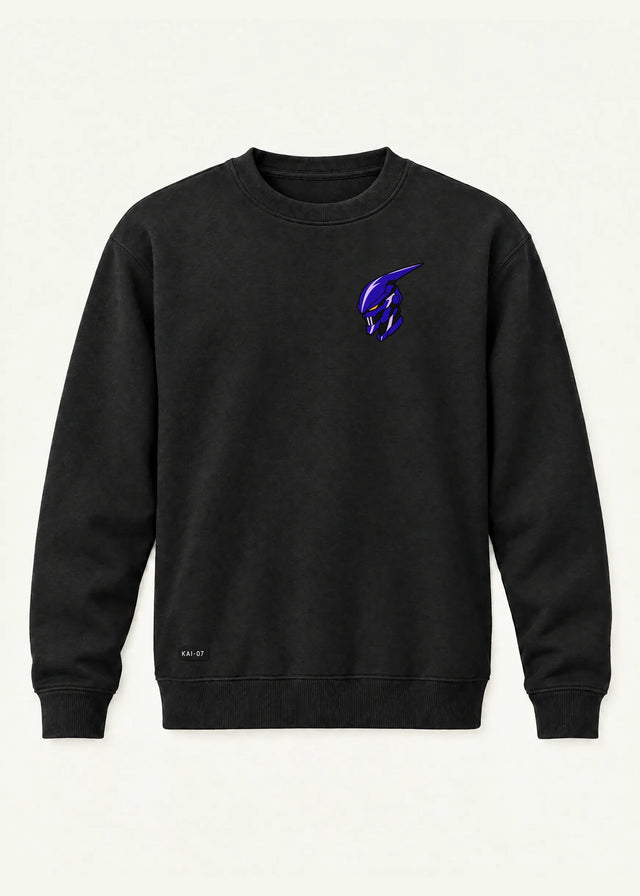 Black KIMI sweatshirt, women's line; chest embroidery about 100 mm, original proportions