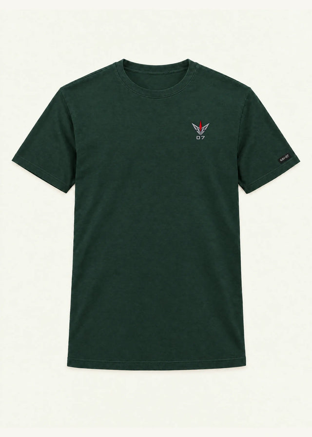 Deep green UNIT-07 T-shirt, men's line; chest embroidery about 50 mm, original proportions